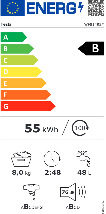 Tesla WF81492M Πλυντήριο Ρούχων 8kg 1400 Στροφών