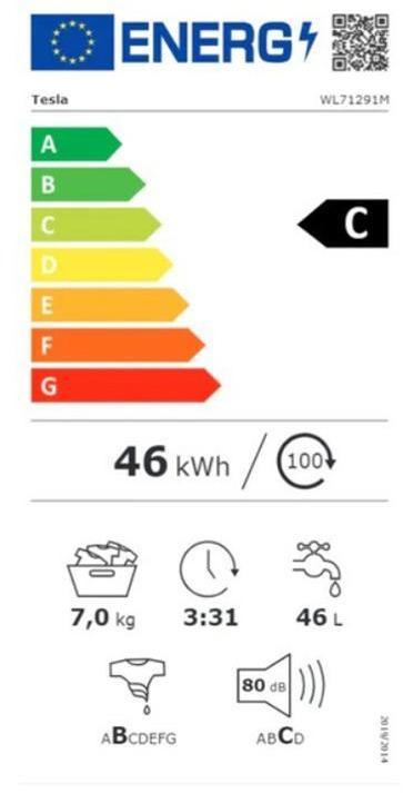 Tesla WL71291M Πλυντήριο Ρούχων Άνω Φόρτωσης 7kg 1200 Στροφών