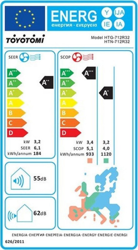 Toyotomi Hiro Eco HTN/HTG-712R32 Κλιματιστικό Inverter 12000 BTU A++/A+++ με Ιονιστή και Wi-Fi