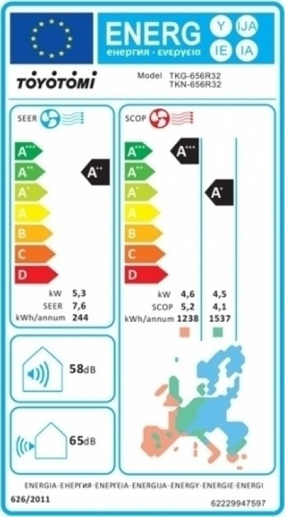 Toyotomi Kuro TKN/TKG-656R32 Κλιματιστικό Inverter 18000 BTU A++/A+++ με Ιονιστή και Wi-Fi