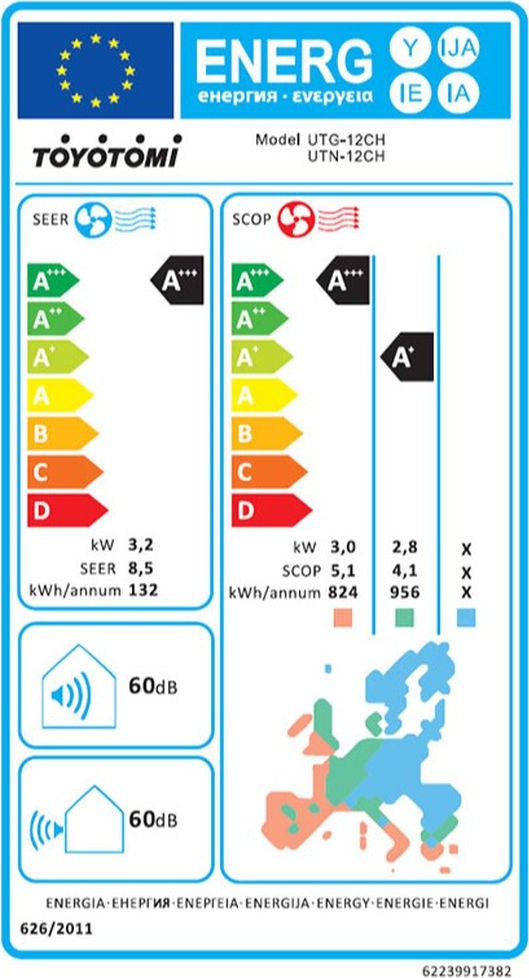 Toyotomi UTG-12CH Κλιματιστικό 12000 BTU A+++/A+ με Ιονιστή και Wi-Fi