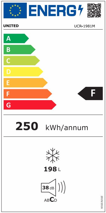 United UCR-1981M Καταψύκτης Μπαούλο 198lt