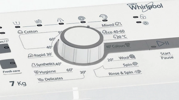 Whirlpool TDLR 7220SS EU/N Πλυντήριο Ρούχων Άνω Φόρτωσης 7kg 1200 Στροφών