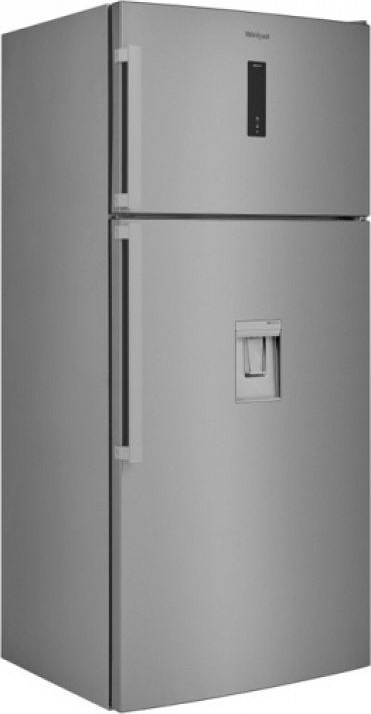 Whirlpool W84TE 72 X AQUA 2 Δίπορτο Ψυγείο 587lt Full No Frost Υ186xΠ84xΒ75cm Inox