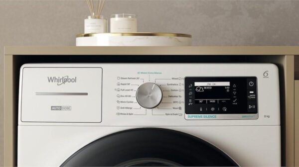 Whirlpool W8X89ADSILENCEEE Πλυντήριο Ρούχων 8kg 1400 Στροφών