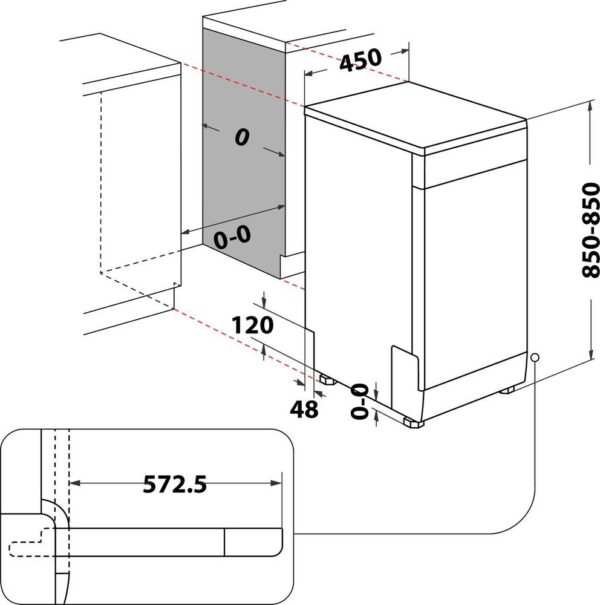 Whirlpool WSFC3M27X Ελεύθερο Πλυντήριο Πιάτων 45cm για 10 Σερβίτσια Inox