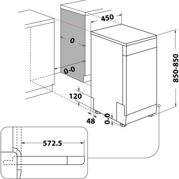 Whirlpool WSFE 2B19 Ελεύθερο Πλυντήριο Πιάτων 45cm για 10 Σερβίτσια Λευκό