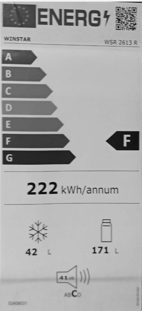 Winstar WSR 2613BE Δίπορτο Ψυγείο 213lt Υ144xΠ54xΒ57cm Μπεζ