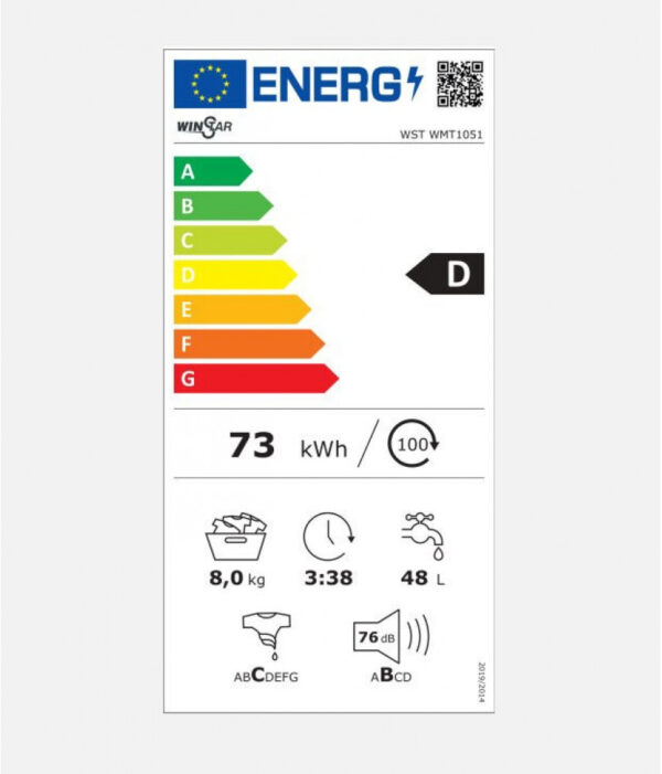 Winstar WST WMT1051 Πλυντήριο Ρούχων 8kg 1000 Στροφών