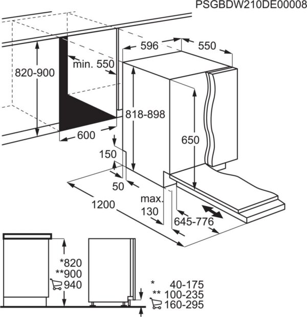 Zanussi ZDLN2521 Εντοιχιζόμενο Πλυντήριο Πιάτων 59.6cm για 13 Σερβίτσια Λευκό