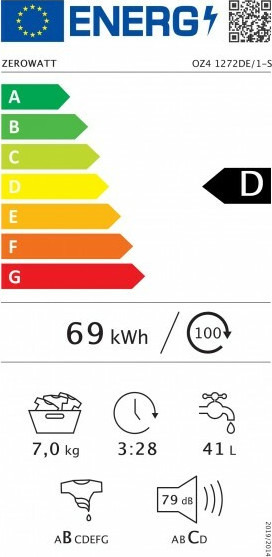 Zerowatt OZ4 1272DE/1-S Πλυντήριο Ρούχων 7kg 1200 Στροφών