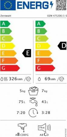 Zerowatt OZW 4752DE/1-S Πλυντήριο Στεγνωτήριο Ρούχων 7kg / 5kg 1400 Στροφές