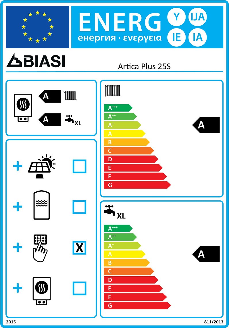 Artica Biasi Plus 25S Επιτοίχιος Λέβητας Αερίου Συμπύκνωσης με Καυστήρα 21496kcal/h